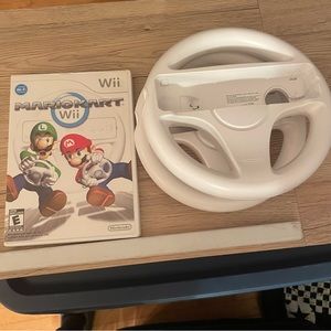 Mario Kart Nintendo Wii with 2 Steering Wheels